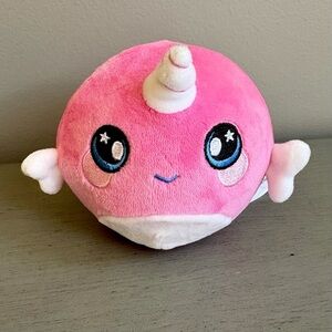 Squeezamals Narcissa the Narwhal Plush Toy Pink 3.5" Stuffed Animal